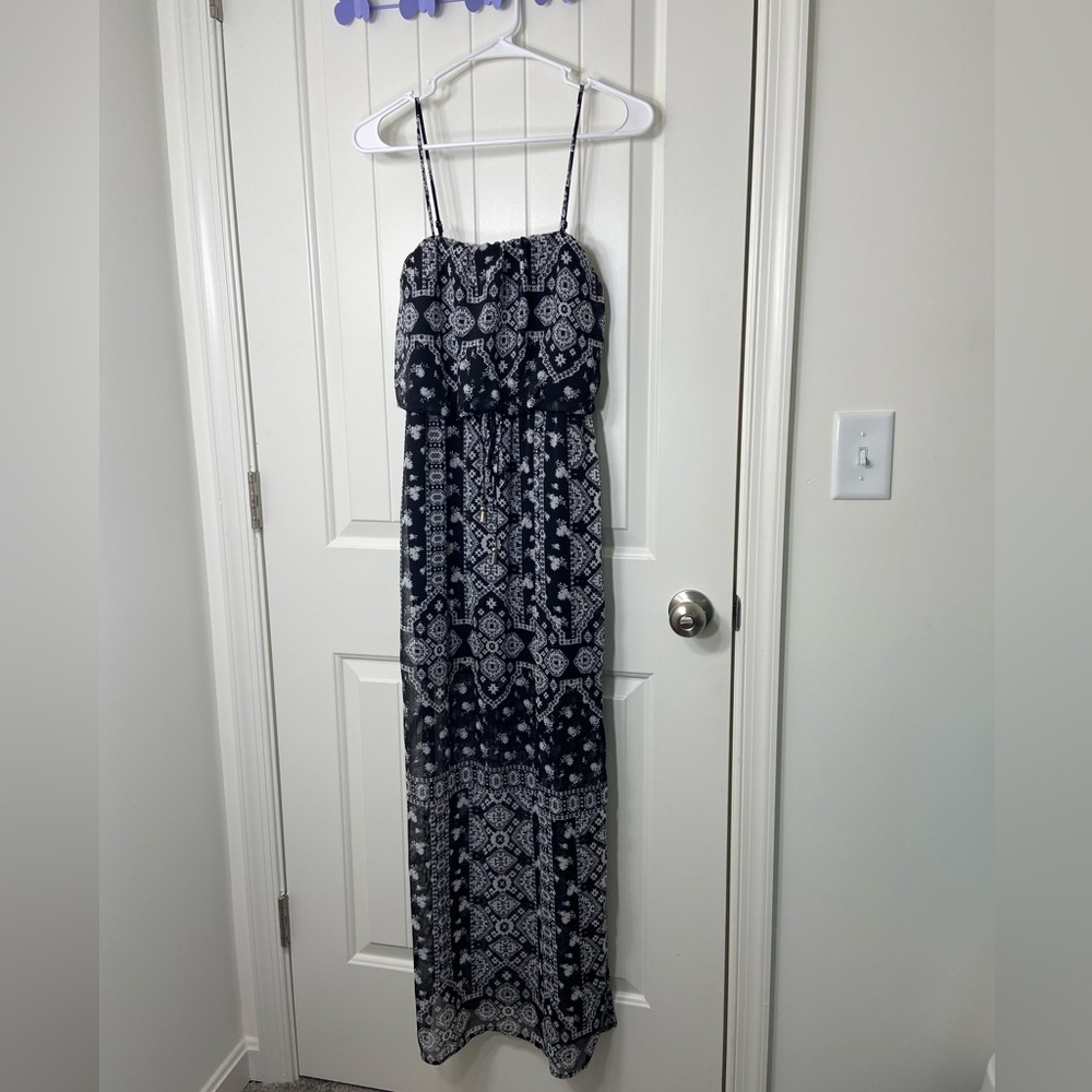 NWOT City Triangles women’s black white‎ sheer lined adjustable pattern dress XS